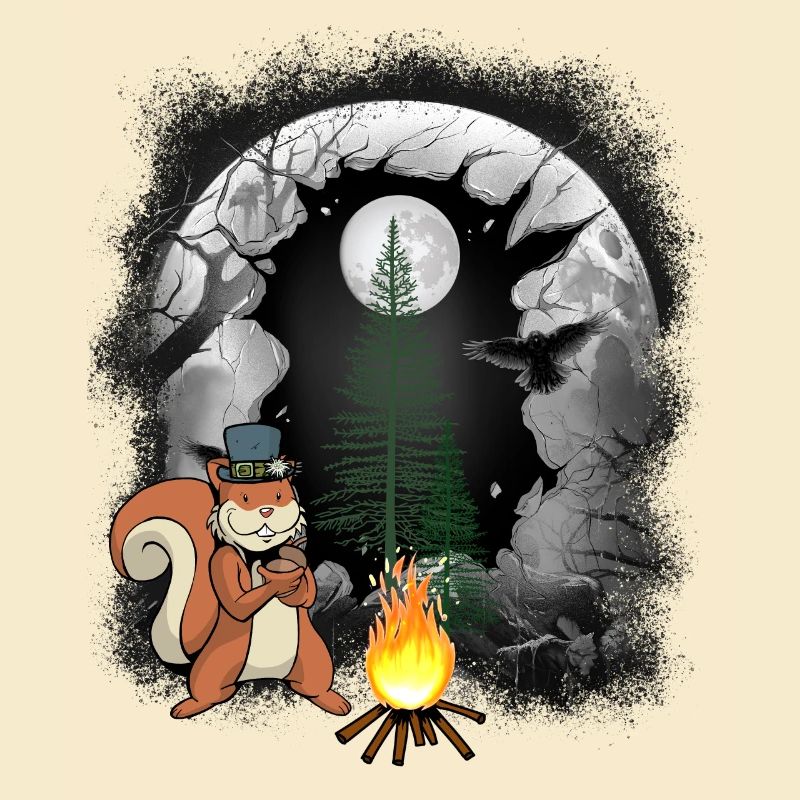 Fire Campfire Forest Dwellers Squirrel Moon