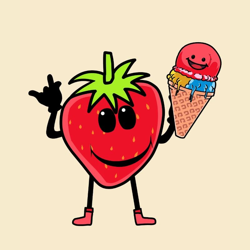 Erdbeerer Erdbeere Eis Eiscrem Eiskrem Kinder