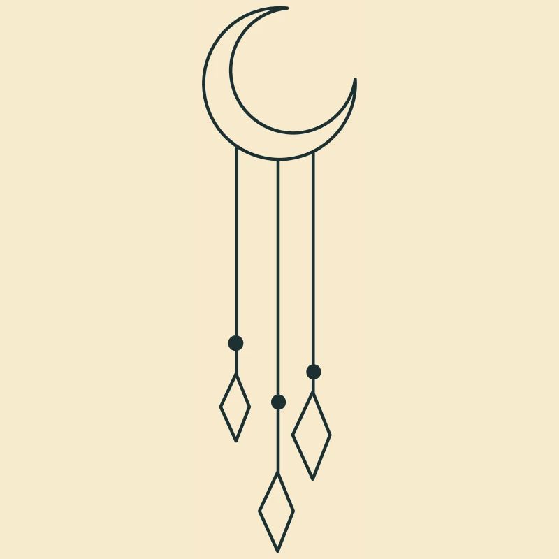 BOHO crescent moon with dangles