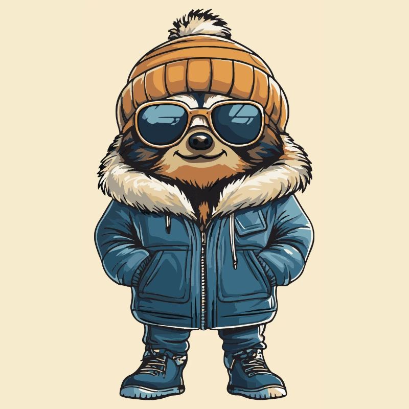 Faultier Winter Comic