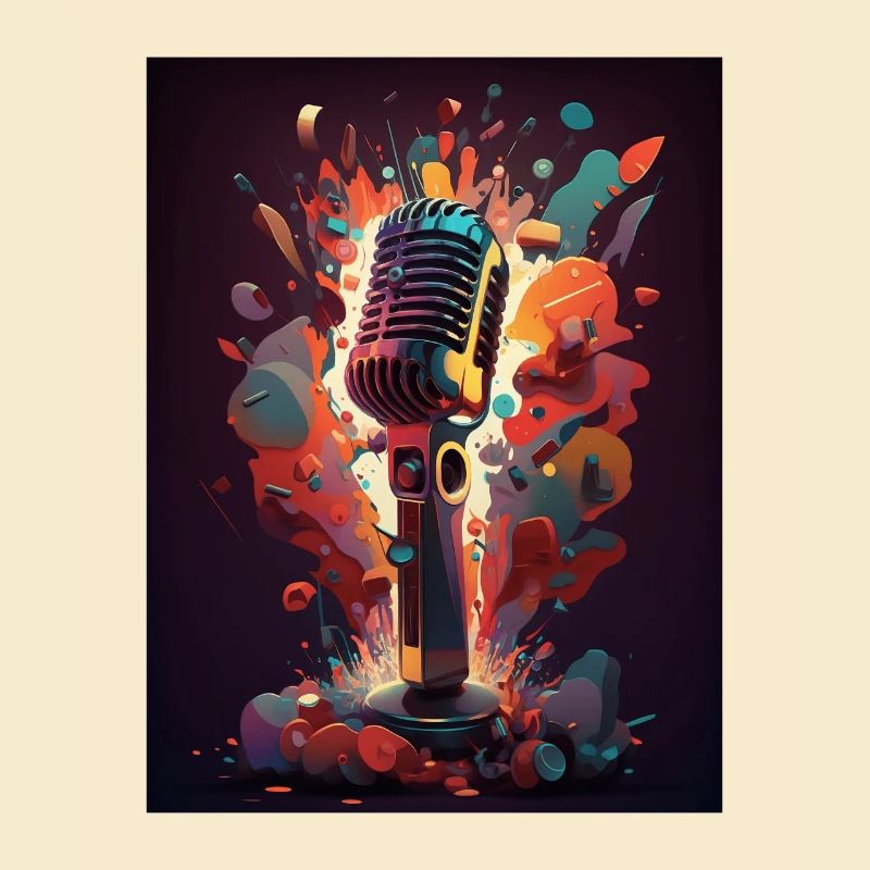 Abstract Retro Microphone
