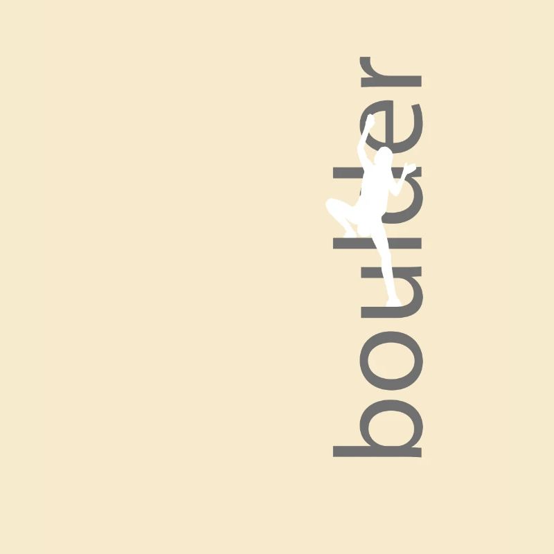 Boulder Schrift mit Kletterer