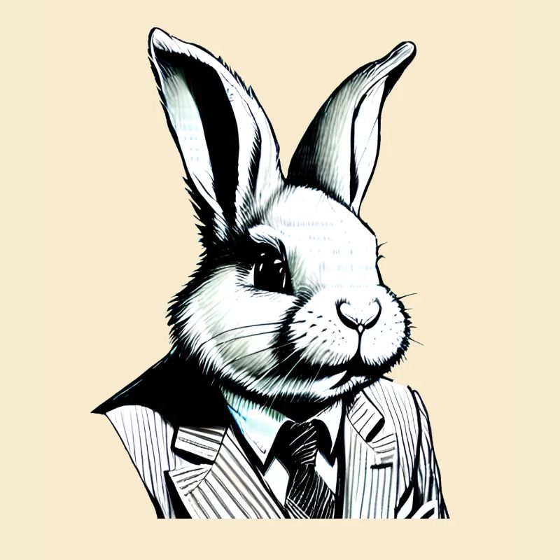 stylish Easter bunny with suit and tie