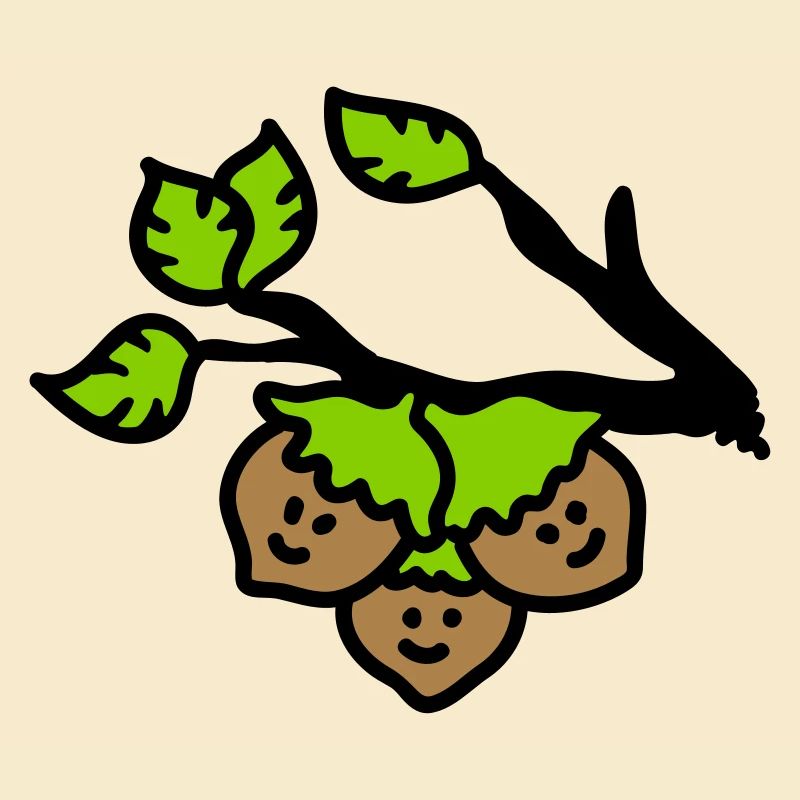 Three hazelnuts on the branch 3