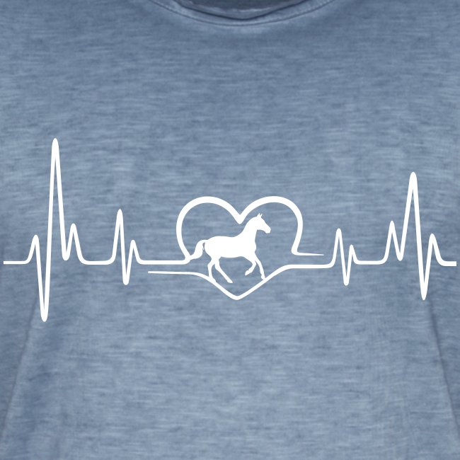 Heartbeat Pferd - Männer Vintage T-Shirt