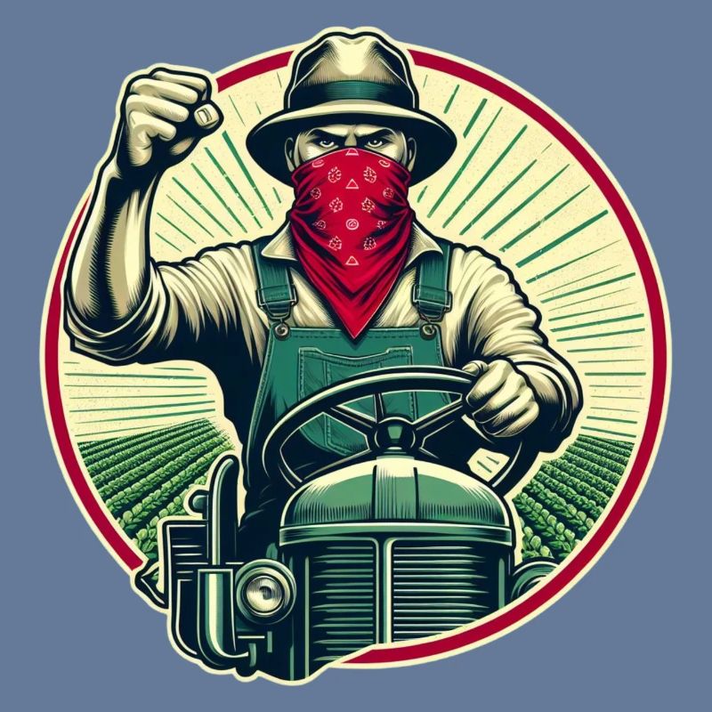 Stikers Farmer auf originalem Oldtimer-Traktor