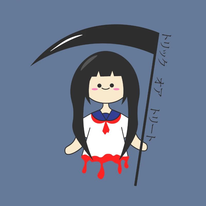 Streich oder Süßigkeiten Sensemann-Schulmädchen