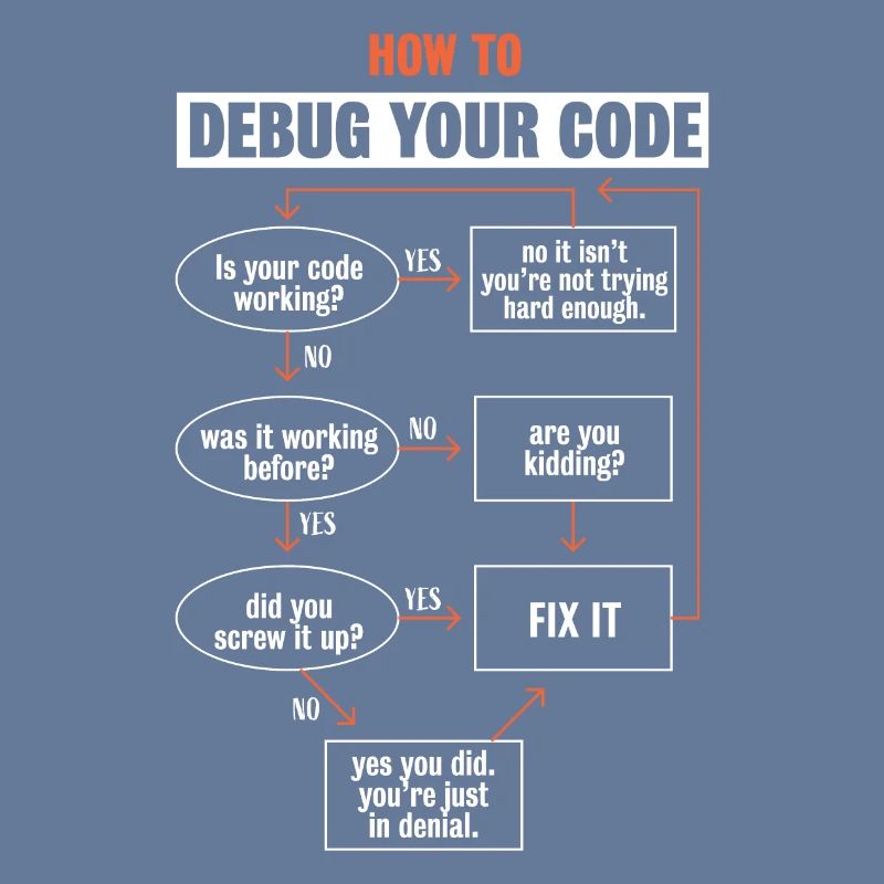"So debuggen Sie Ihren Code" Funny Programmer Coding