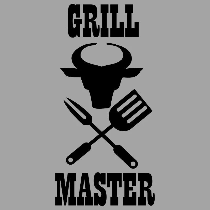 Taureau de couverts barbecue et texte 'Grill master'