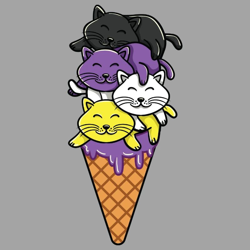 Nonbinary Ice Cream Cats Nonbinary Pride