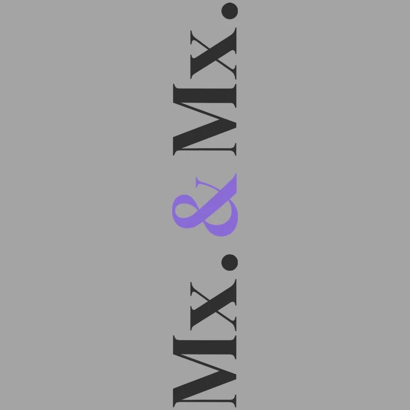 Conception de mariage en Mx. et Mx. en pile verticale de caractères
