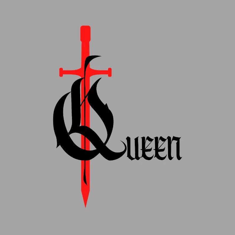 Gothique Queen Design avec épée avec texte noir