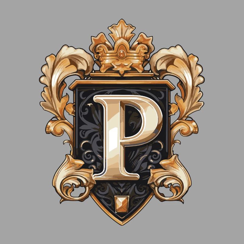 P Buchstabe Logo Krone