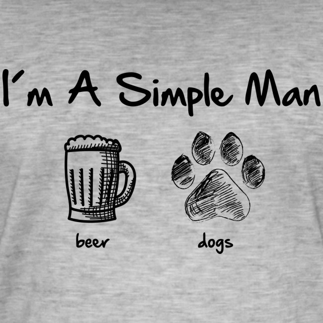 simple man dogs beer - Männer Vintage T-Shirt