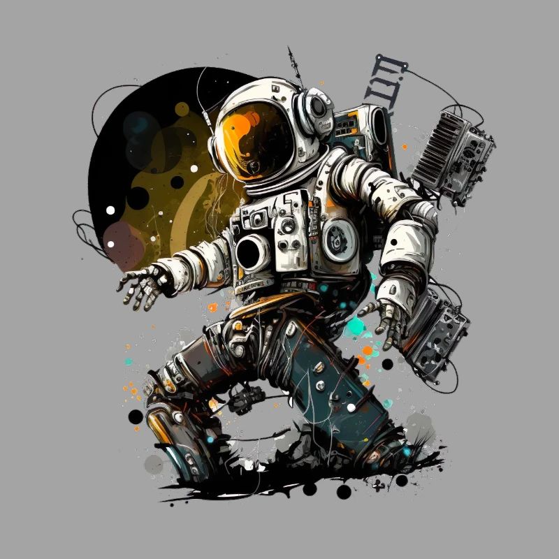 Astronaute génial dans l’espace spatial moderne