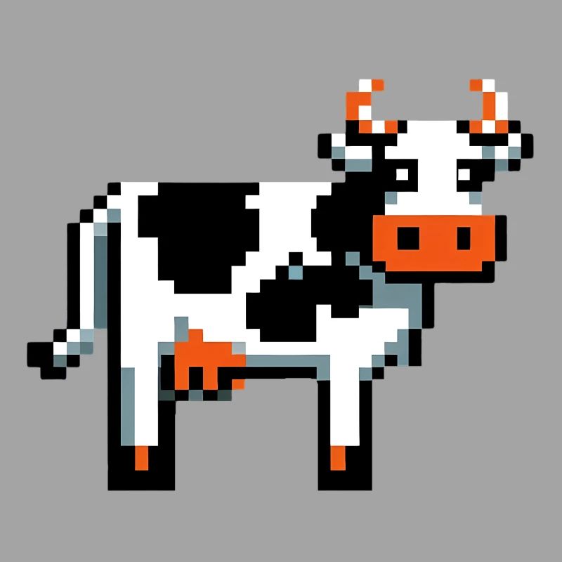 Pixel Cow Retro Pixelgrafik Basic design 2D Pixel