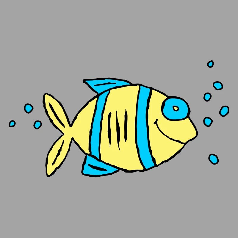 Poisson Cichlide Eau Mer Graffiti Dessin