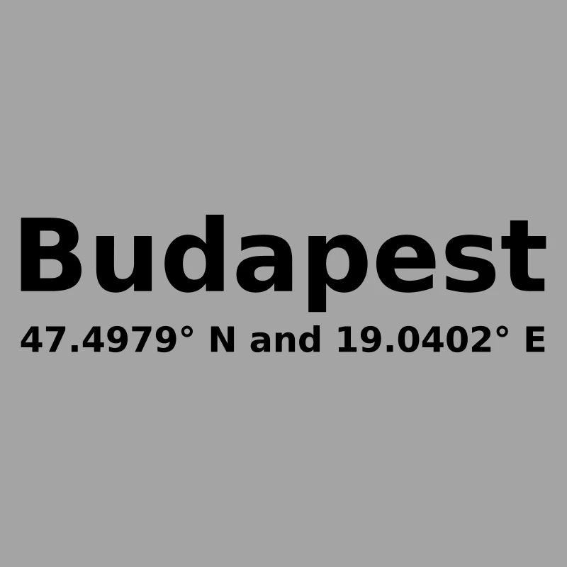 Budapest - with geo coordinates horizontal