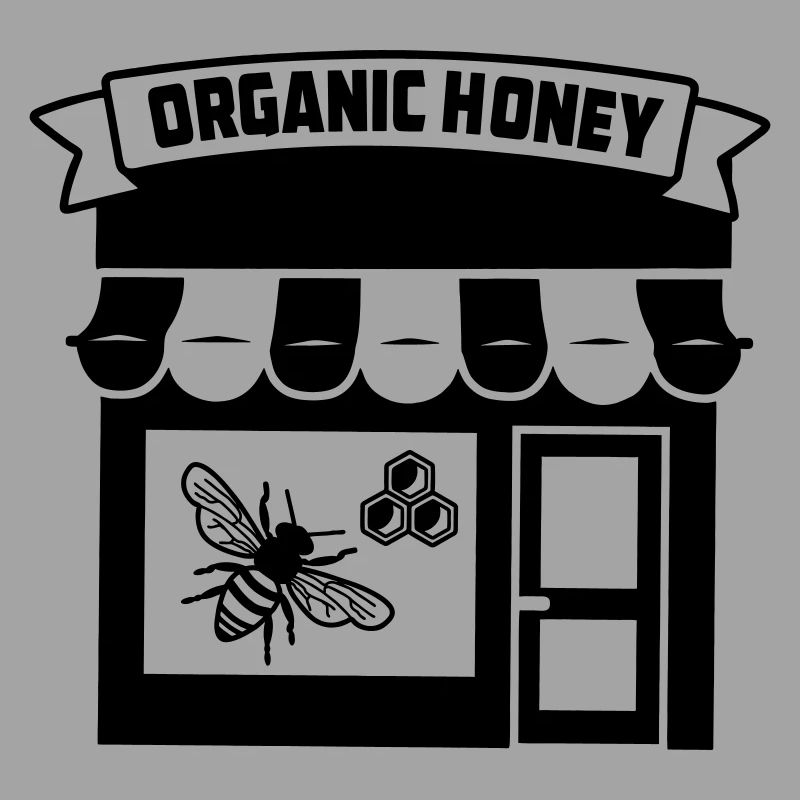 Bio-Honigladen oder msrkt mit Banner und t