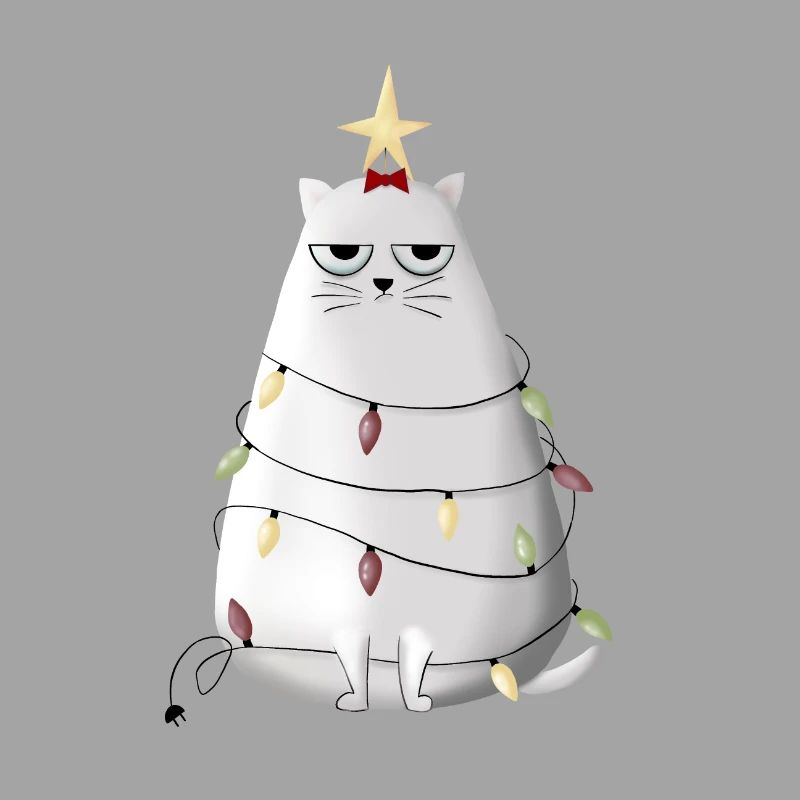 Grumpy christmas cat