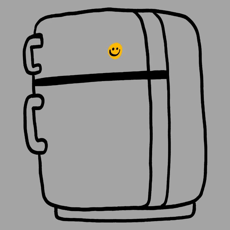 Frigo avec bande dessinée smiley