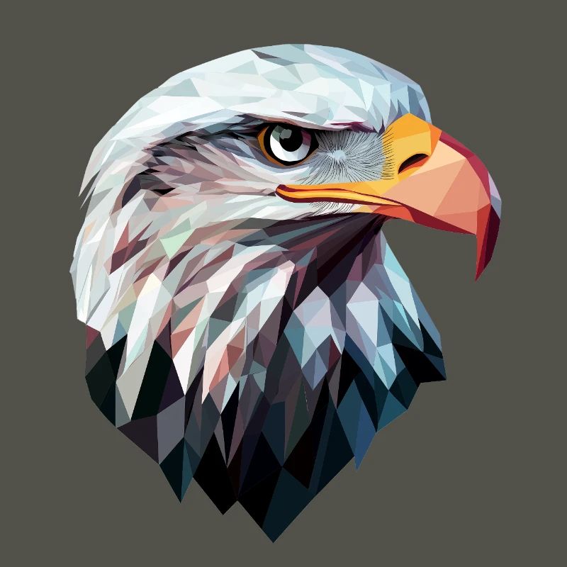 Conception de logo Eagle Head Low Poly Art