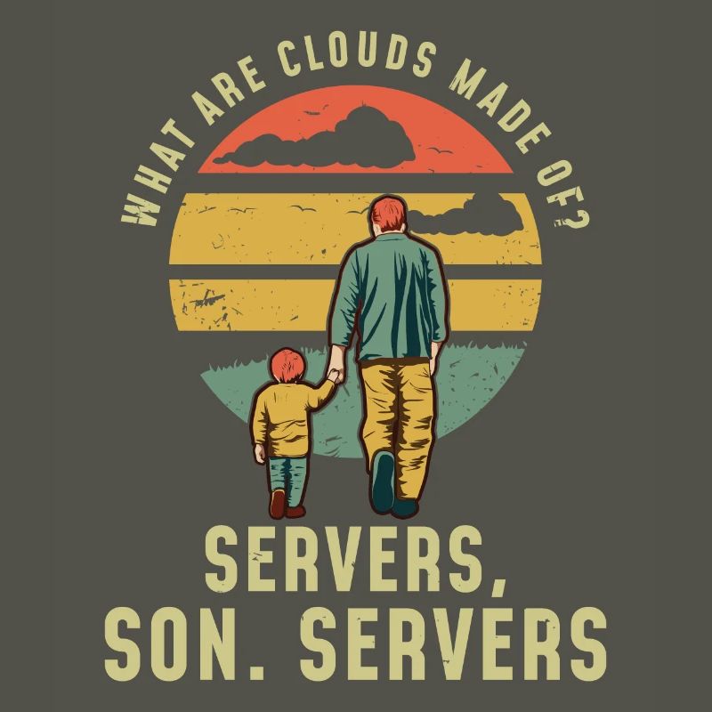 Programmierer Vater und Sohn Cloud Server