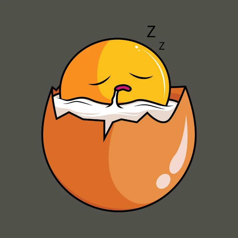 Sleepy Egg Sweet Funny Egg Scrambled Eggs Fried Egg
