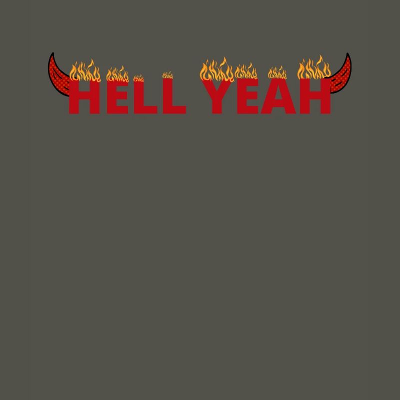Hell Yeah Flames in Hell With Devil Horns