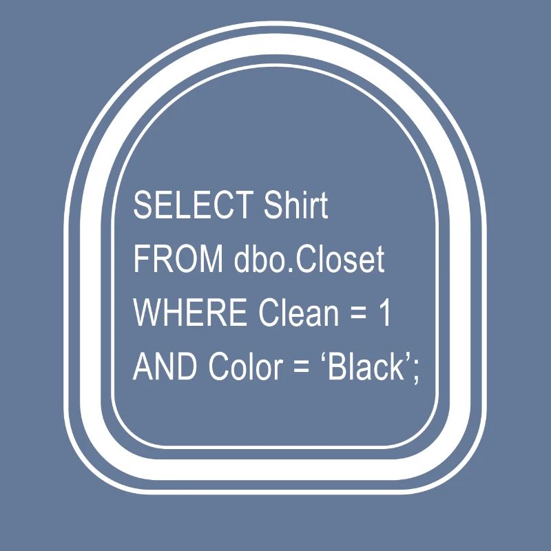 Chemise de programmeur, tee de langage de requête structuré,