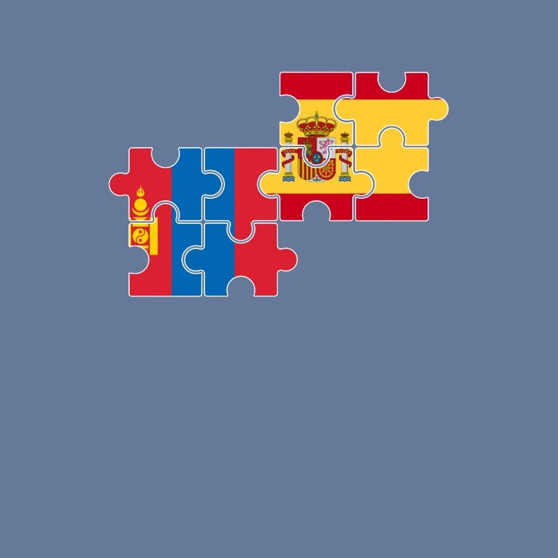 Mongolei Spanien Flagge Spanisch Mongolisch