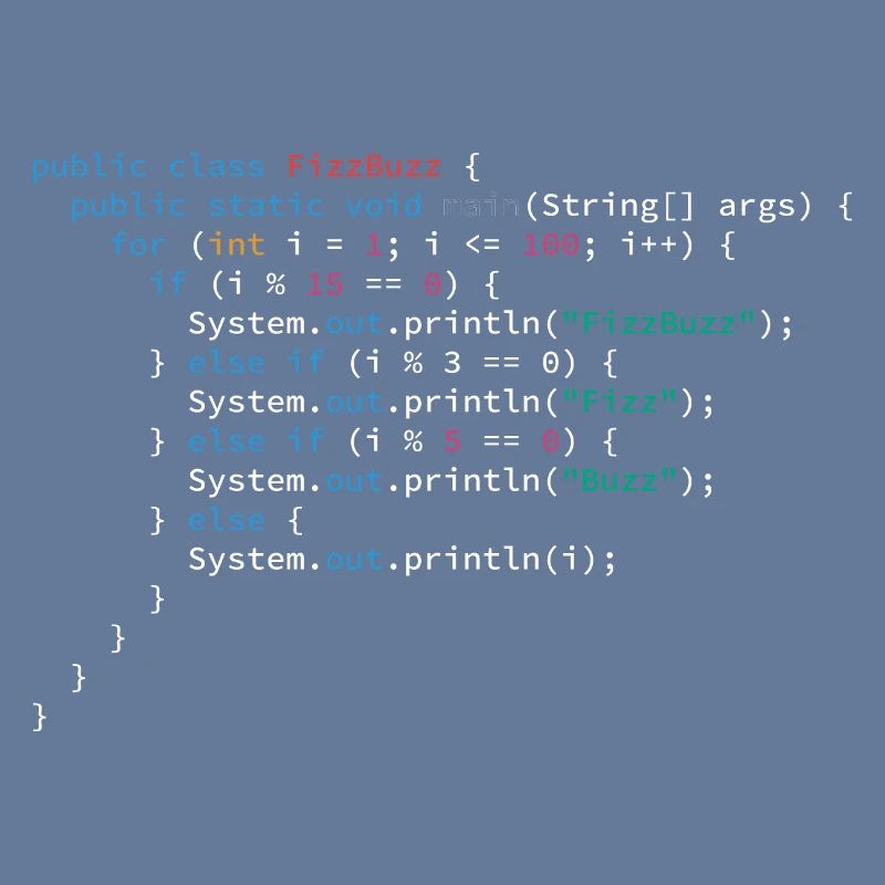 Langage de programmation de l’algorithme FizzBuzz Java
