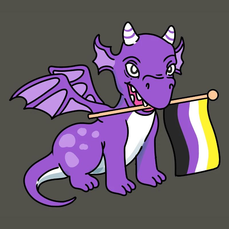 Nonbinary Pride Dragon Nonbinary Pride