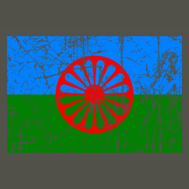 drapeau du peuple romani ou styago le romengo