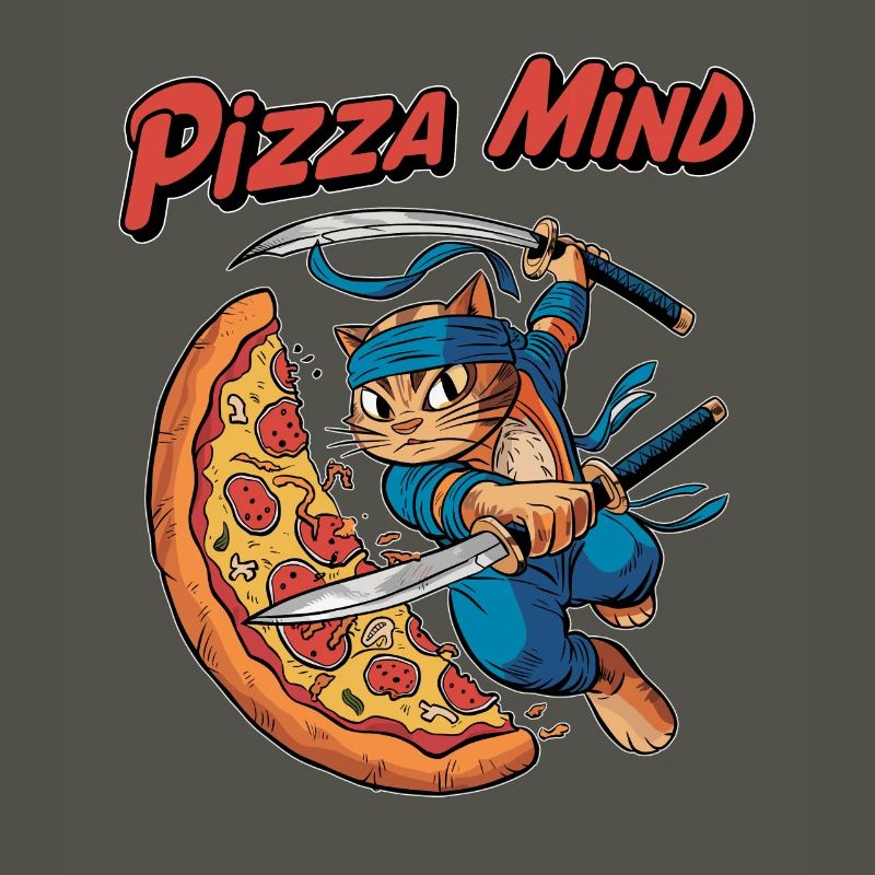 Conception de chat Pizza Mind Ninja