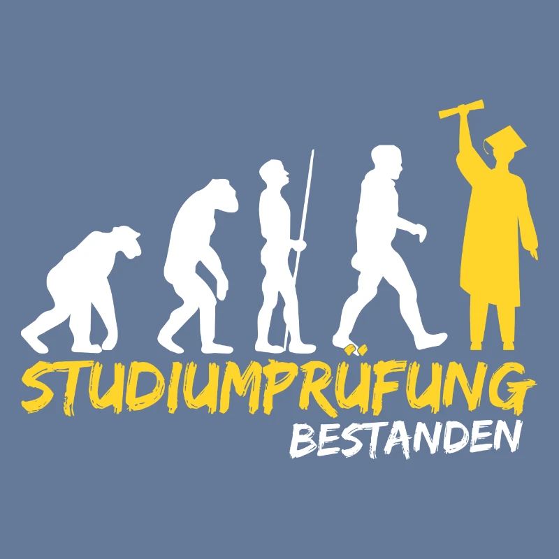 Studium Prüfung bestanden Evolution Student witzig