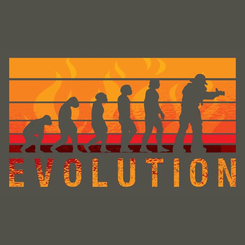 Evolution Pompier Rétro Métier de Pompier