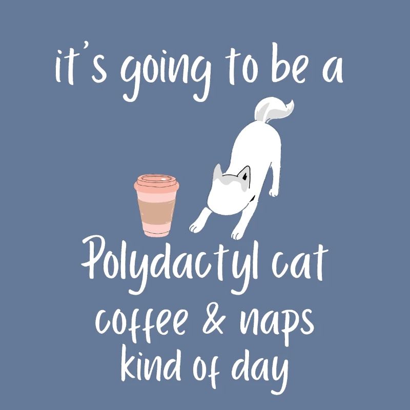 es wird ein Polydactyl Katze Kaffee Nickerchen Tee