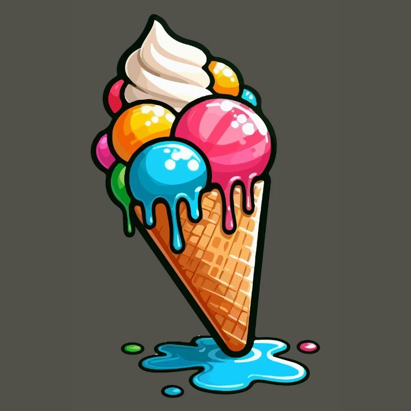 Cornets de glace Boules de crème glacée Cornet de crème glacée Crème glacée