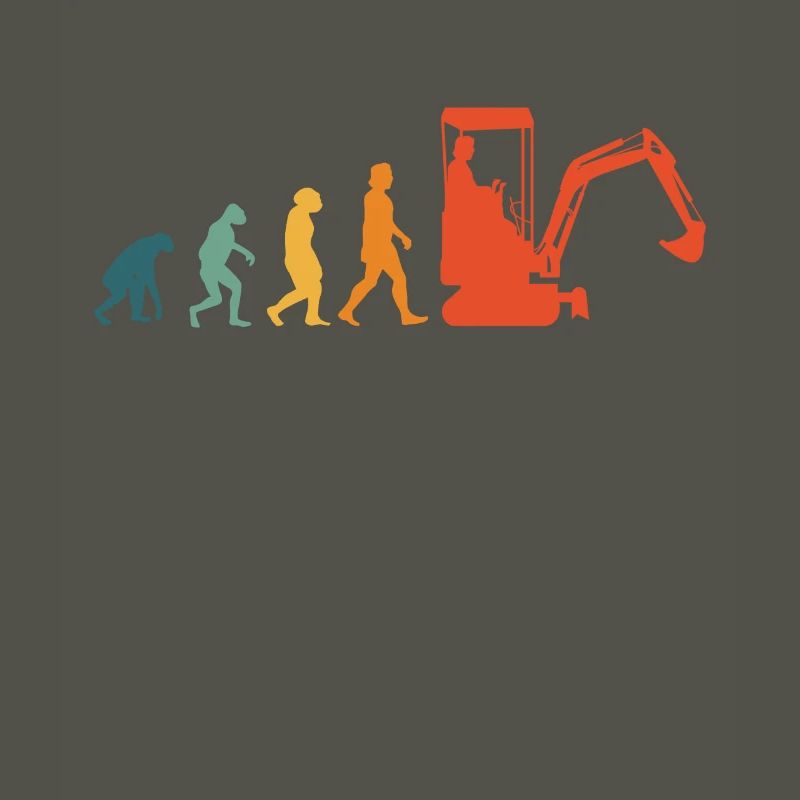 Baggerführer Evolution Retro Bagger Baggerfahrer