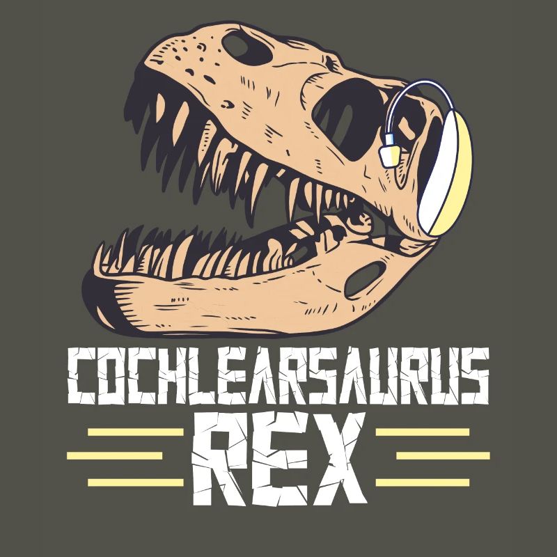 Deaf Pride Cochlear Implant Dinosaur Trex