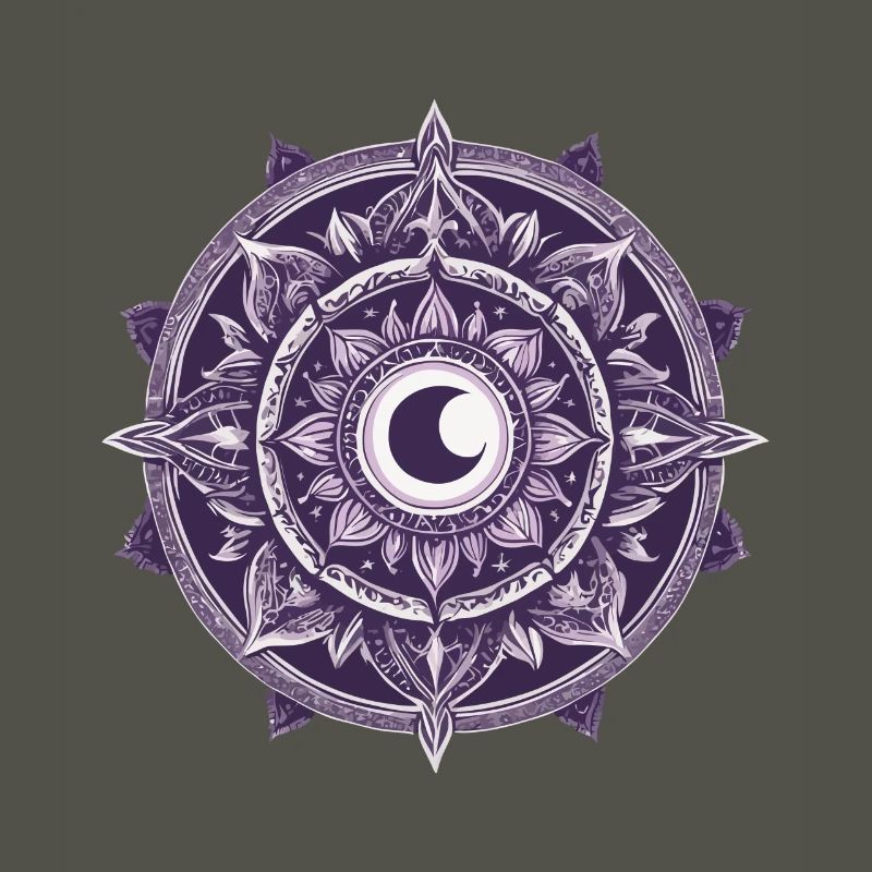 Moon Mandala Design Aesthetic Pattern