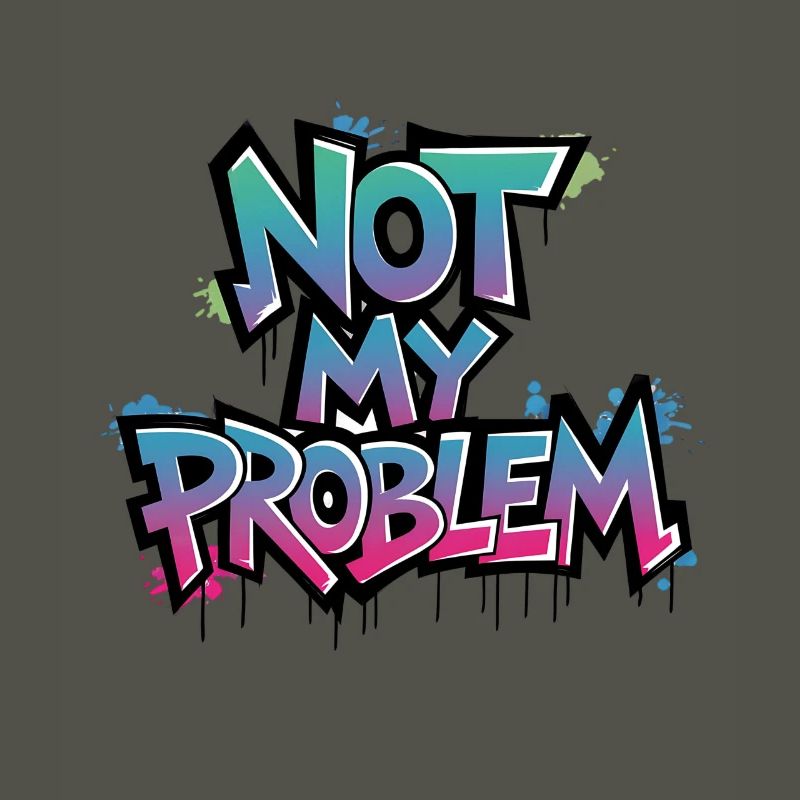 Light-hearted statement "Not My Problem"