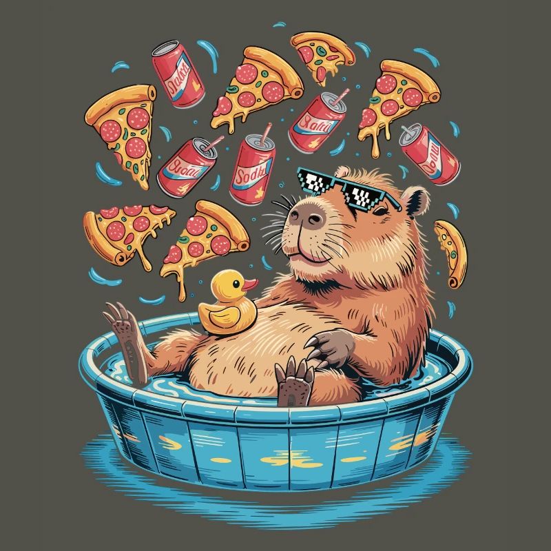 Capybara-Chillzone - Pizza, Limo, Entspannung