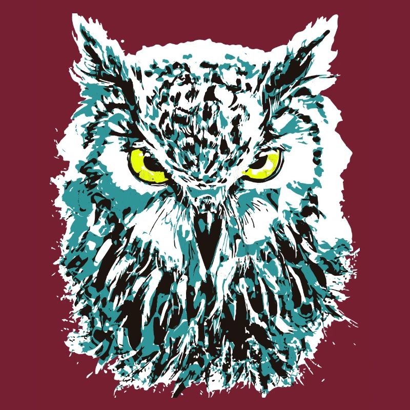 Bunte Eule - Eulenkopf - Kauz - Farbenfrohe Eule