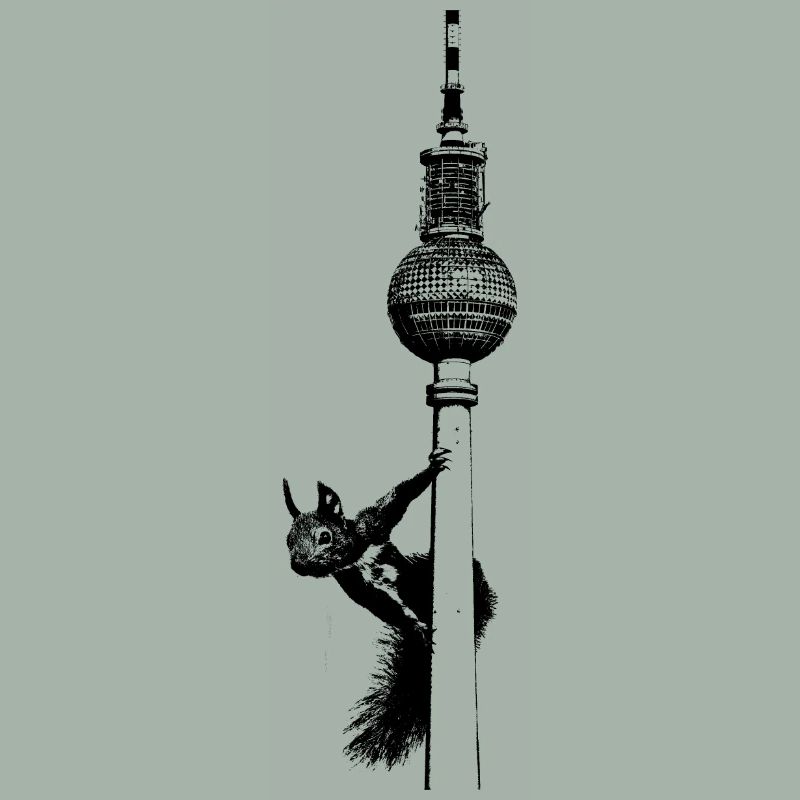 Fernsehturm Berlin mit Eichhörnchen / Grafik
