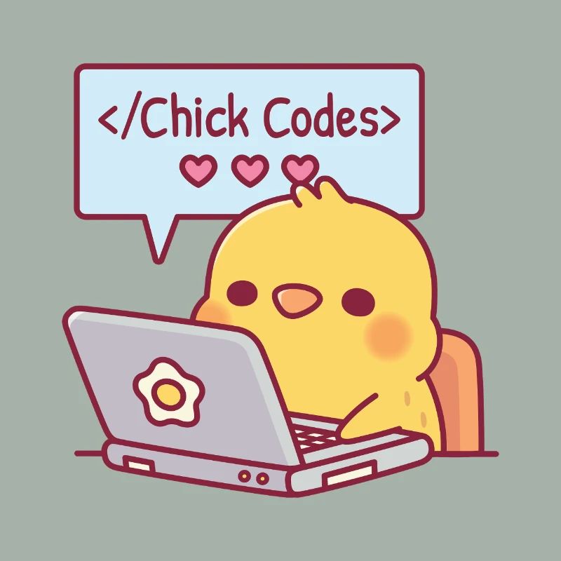 Mignon Chick Coding sur ordinateur portable Chick Codes Drôle