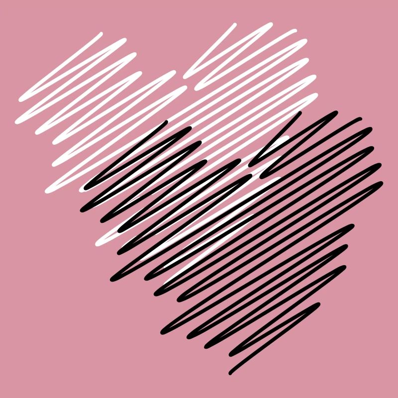 Two Hearts Scribble