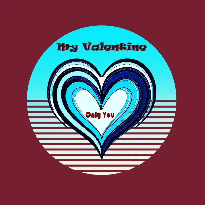 Valentine's Heart Blue Gradient