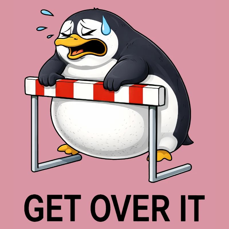 Courir drôle de scène dans un dessin animé de pingouin mignon
